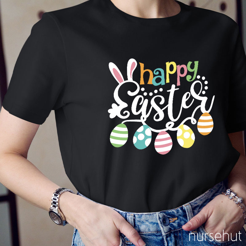 Happy Easter Eggs Nurse T-Shirt
