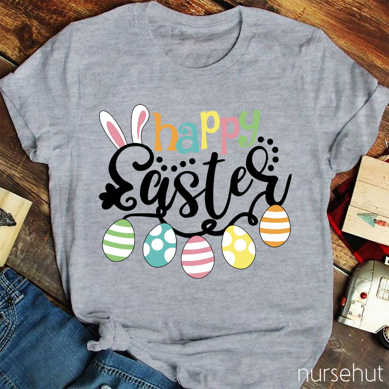 Happy Easter Eggs Nurse T-Shirt