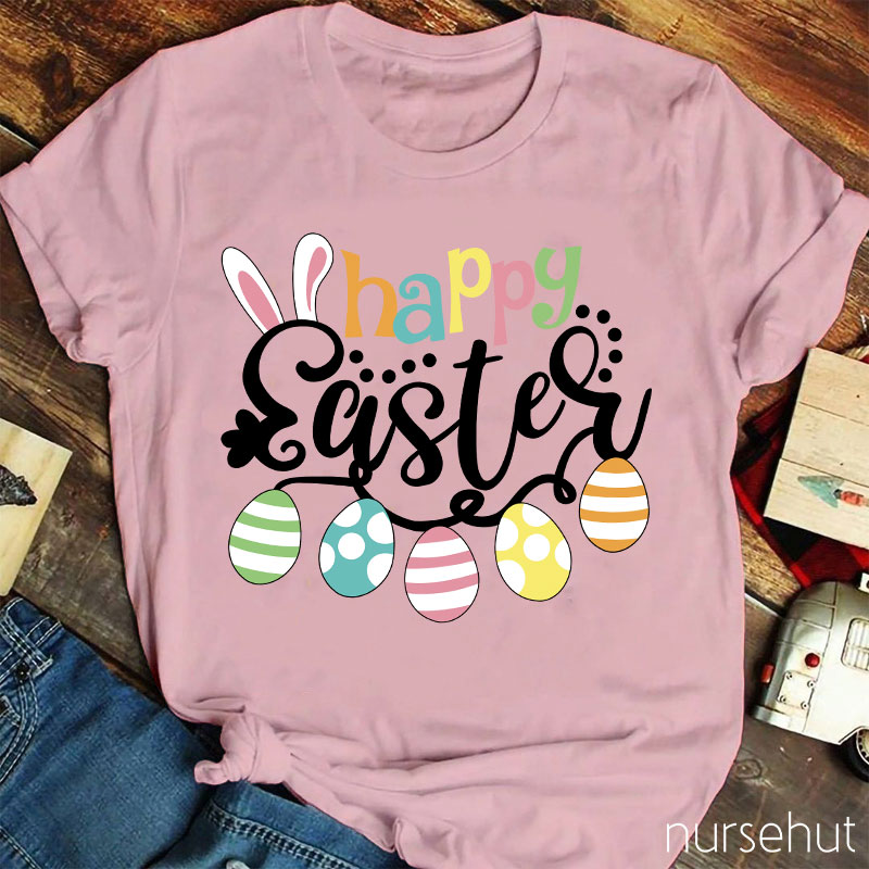 Happy Easter Eggs Nurse T-Shirt