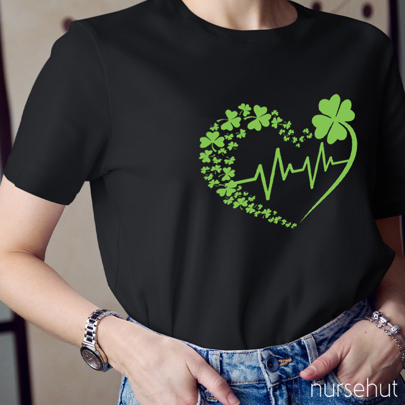 Shamrock Heart Nurse T-Shirt