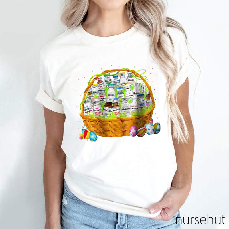 Basket Of Medicine Bottles Nurse T-Shirt