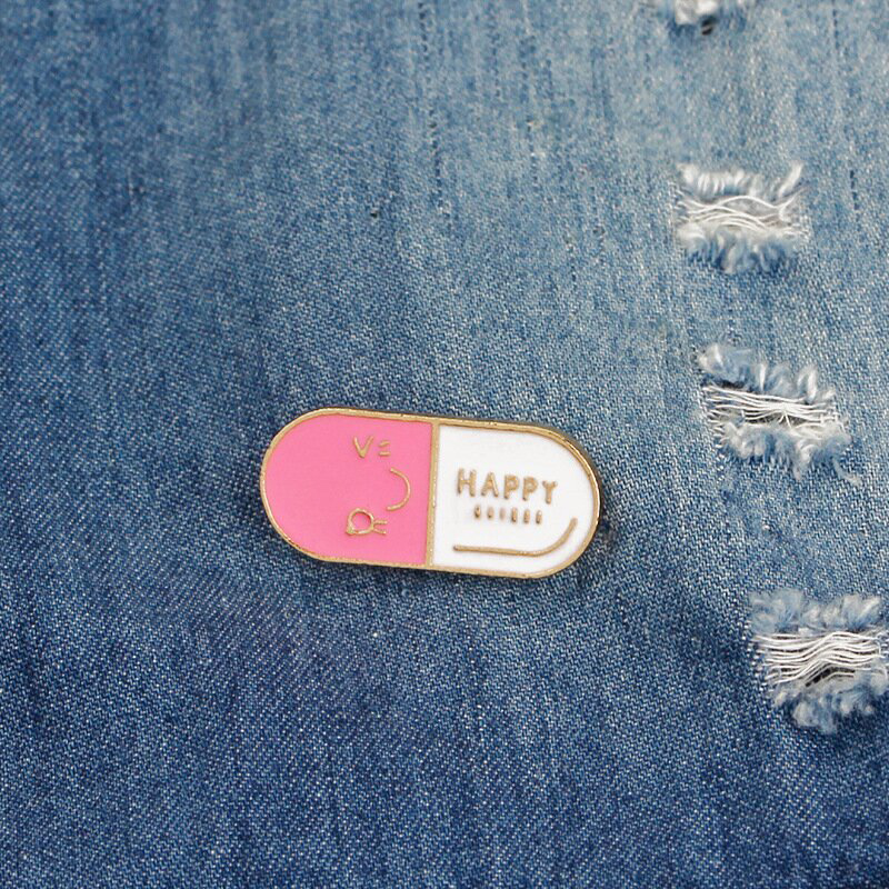 Pink And White Pill Capsule Nurse Pin
