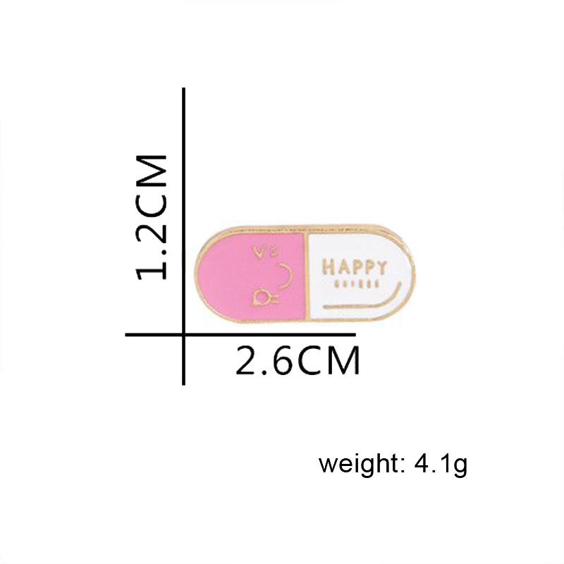 Pink And White Pill Capsule Nurse Pin
