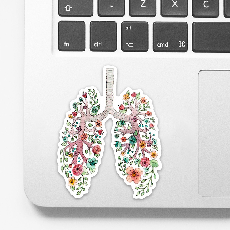Floral Anatomical Lungs Nurse Stickers