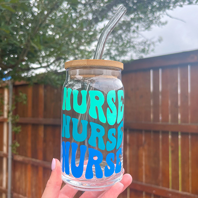 Pretty Nurse Print Nurse Glass Can Tumbler