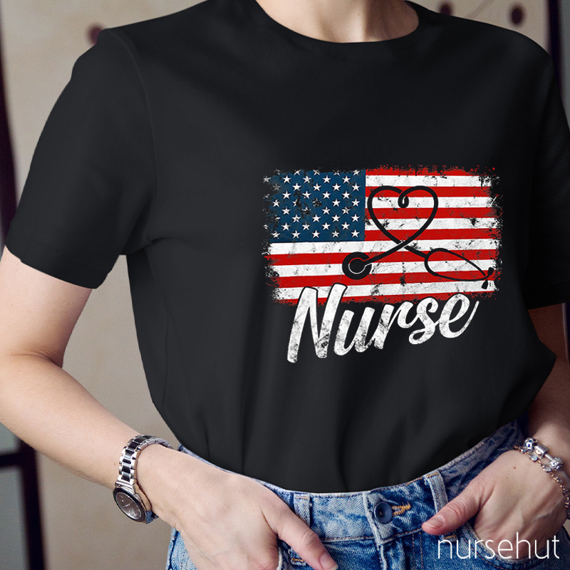 Happy Independence Day Nurse's Alphabet Nurse T-Shirt