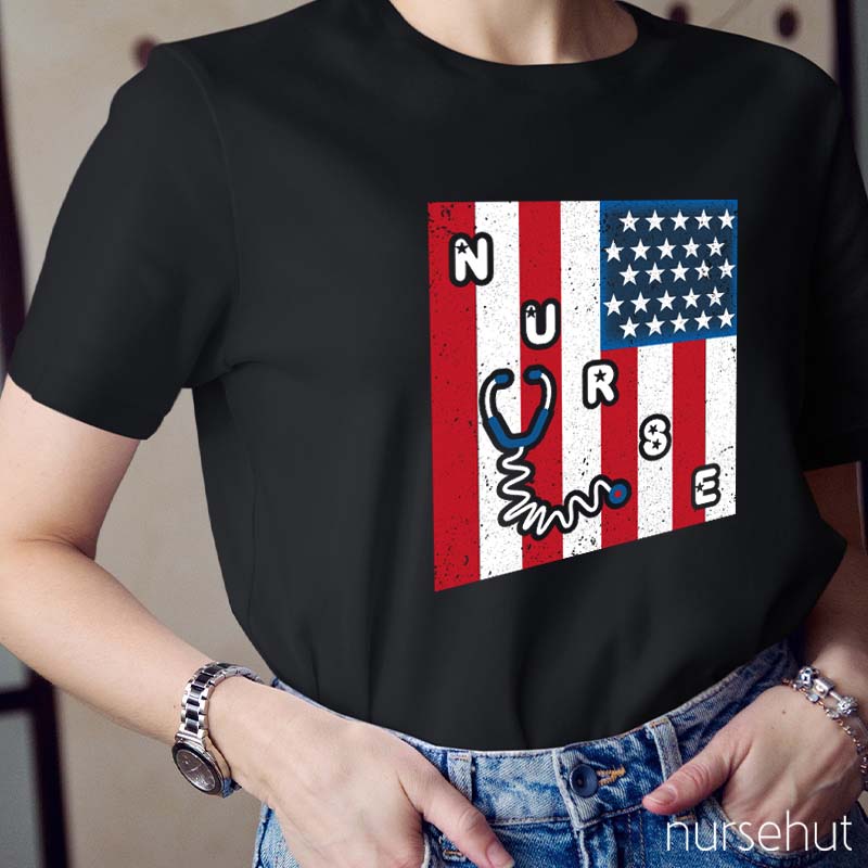 Flat Stethoscope Nurse T-Shirt