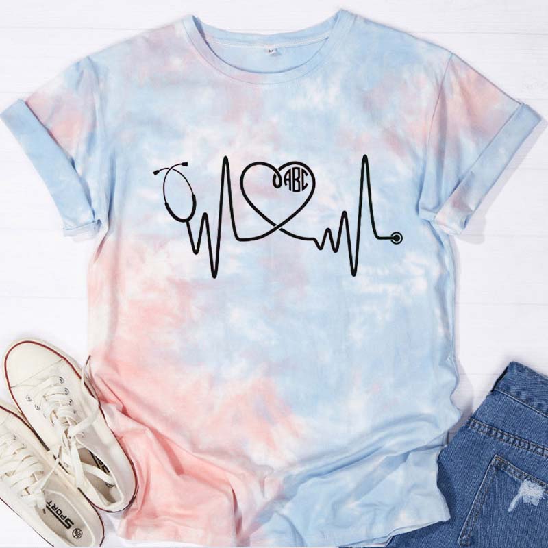 ABC Love Stethoscope Nurse Tie-dye T-Shirt