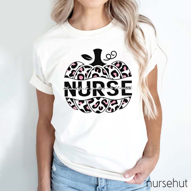 Leopard Pumpkin Nurse T-Shirt