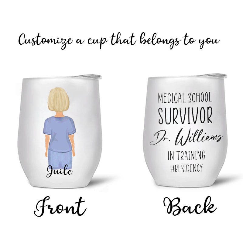 Personalized Nurse Personal Image Drawing Nurse Wine Tumbler