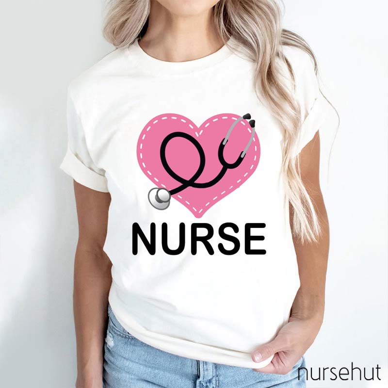 Heart Stroke Stethoscope Nurse T-Shirt