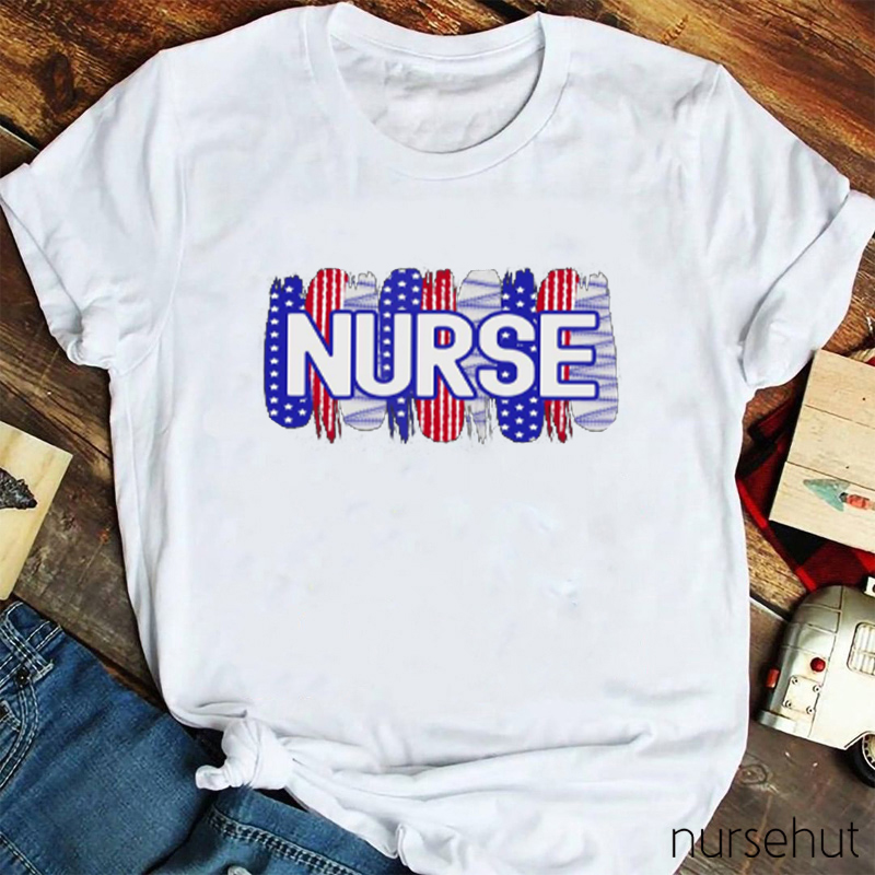Stars And Stripes Nurse T-Shirt