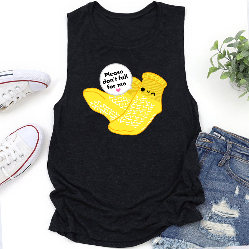 Please Don't Fall For Me Cartoon Socks Cute Nurse Tank Top