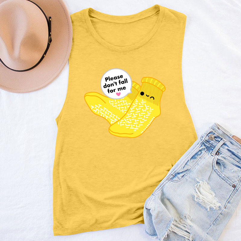 Please Don't Fall For Me Cartoon Socks Cute Nurse Tank Top