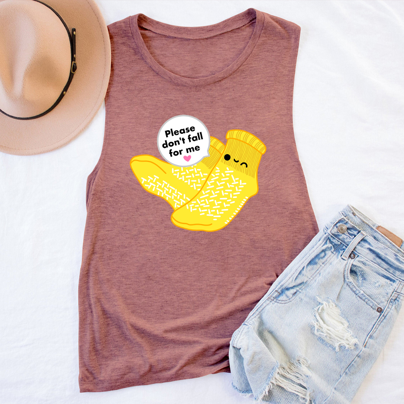 Please Don't Fall For Me Cartoon Socks Cute Nurse Tank Top