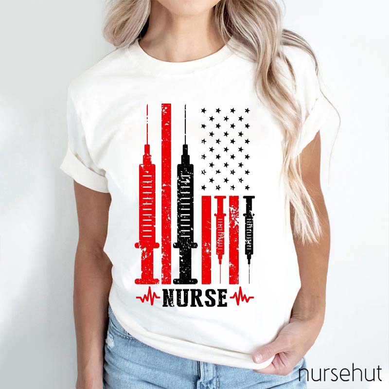 Needle Flag Nurse T-Shirt