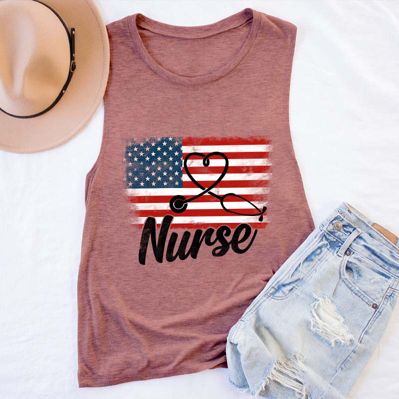 Happy Independence Day Nurse's Alphabet Nurse Tank Top