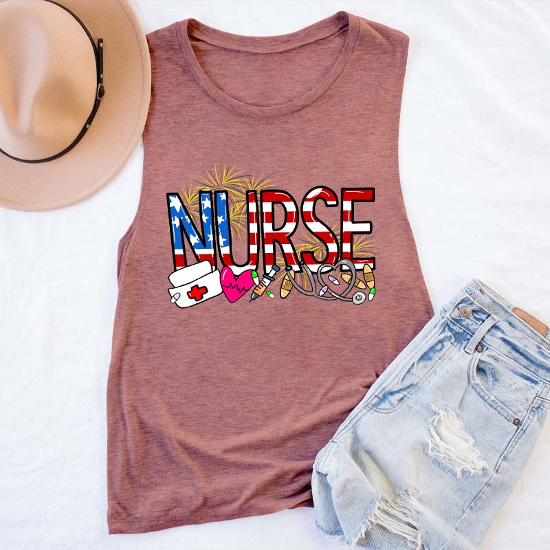 Nurse Fireworks Tank Top