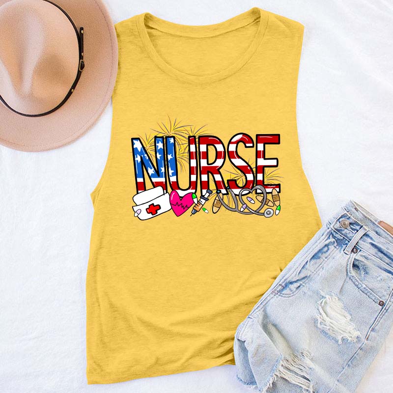 Nurse Fireworks Tank Top