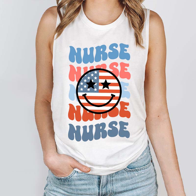 The Fourth Of July Nurse Tank Top