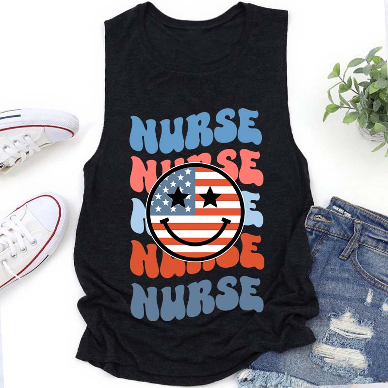 The Fourth Of July Nurse Tank Top