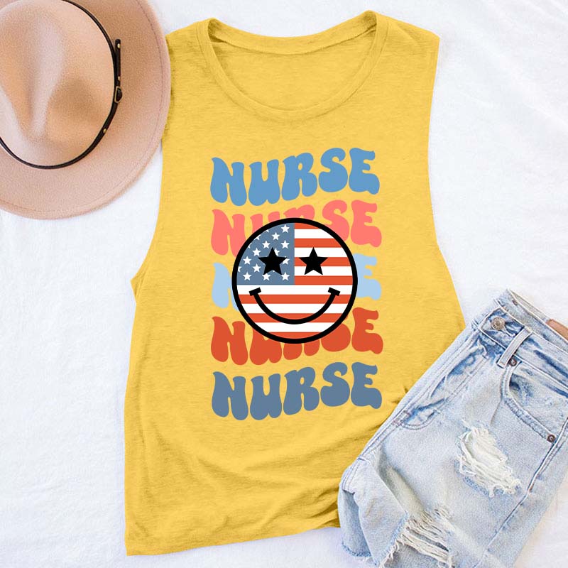 The Fourth Of July Nurse Tank Top