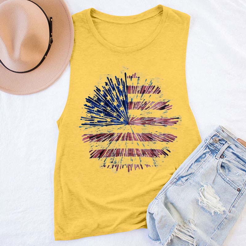 Fireworks Flag Nurse Tank Top