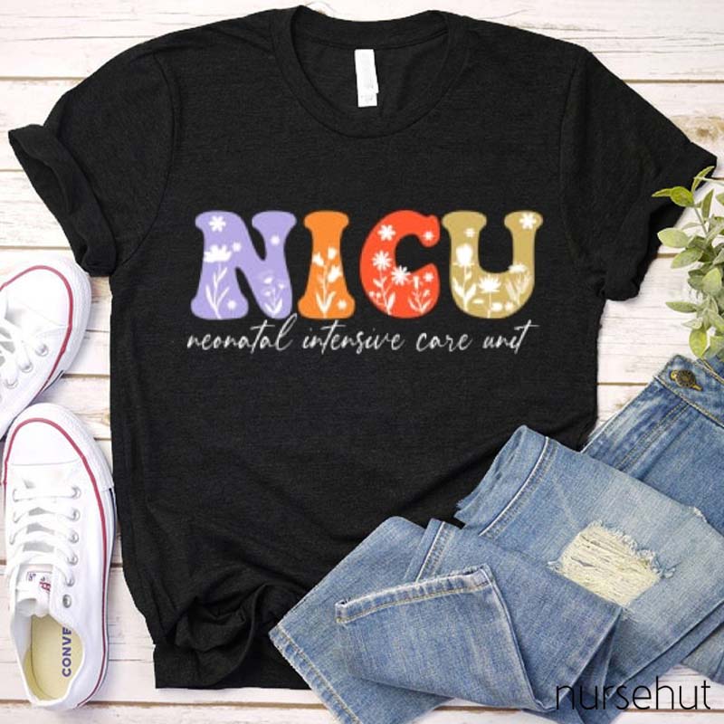 Flower NICU Nurse T-Shirt