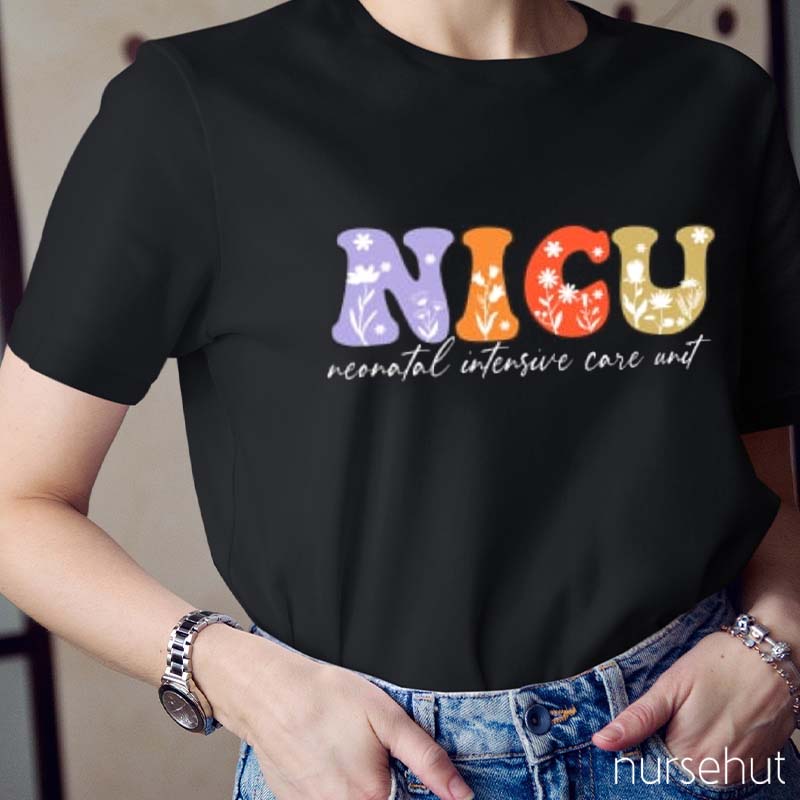 Flower NICU Nurse T-Shirt
