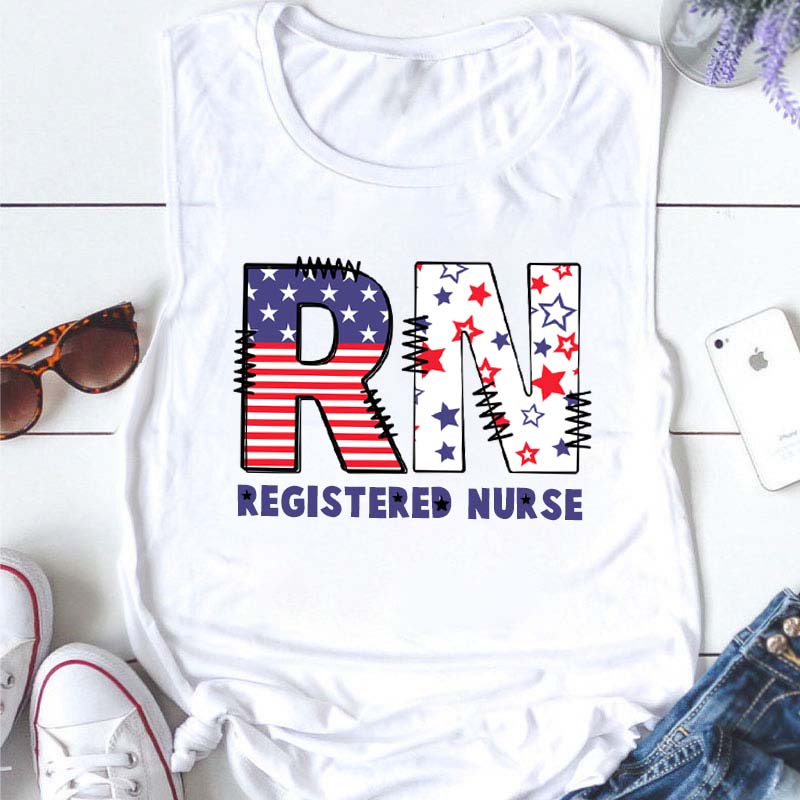 Personalized Flat RN Nurse Tank Top