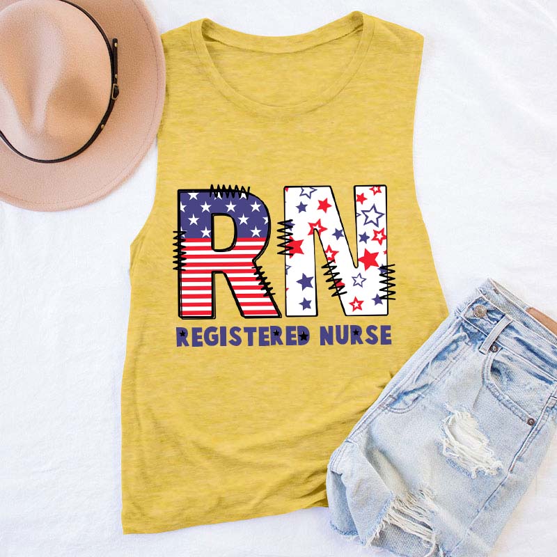 Personalized Flat RN Nurse Tank Top