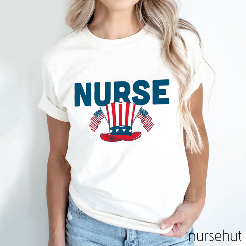 Patriotic Fourth Of July Nurse T-Shirt