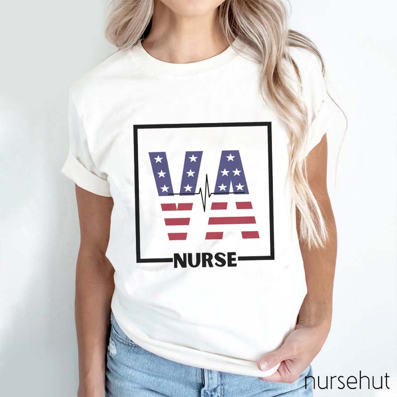 Flag VA Electrocardiogram Nurse T-Shirt