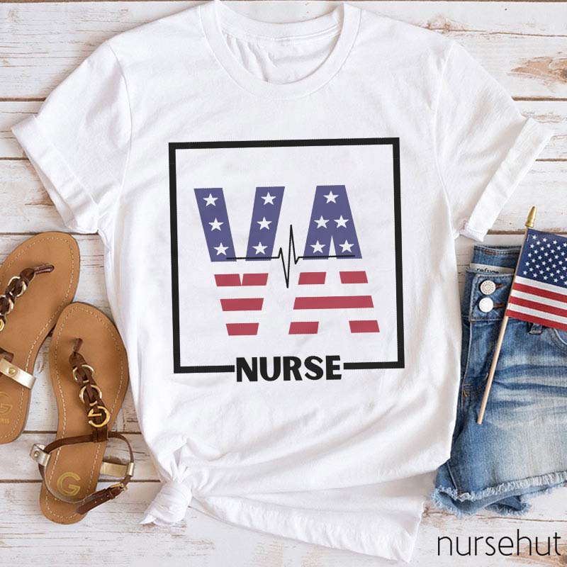 Flag VA Electrocardiogram Nurse T-Shirt