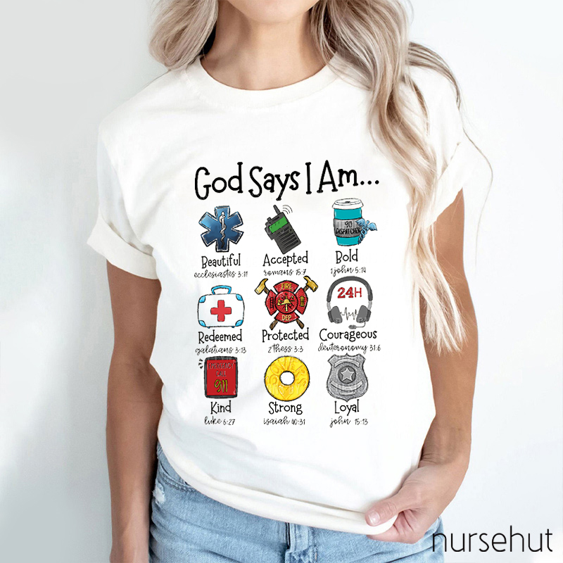 God Says I Am Beautiful Accepted Kind Nurse T-Shirt
