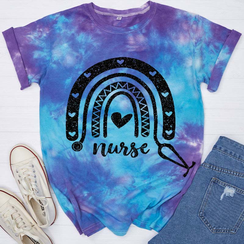 Rainbow Nurse Tie-dye T-Shirt