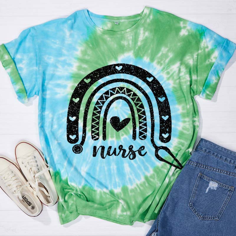 Rainbow Nurse Tie-dye T-Shirt