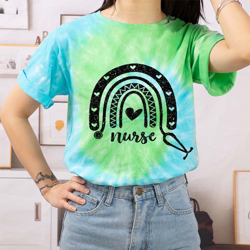 Rainbow Nurse Tie-dye T-Shirt