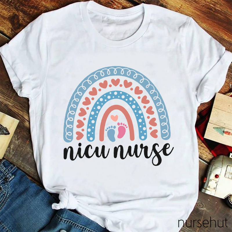Personalized Department Rainbow Nurse T-Shirt