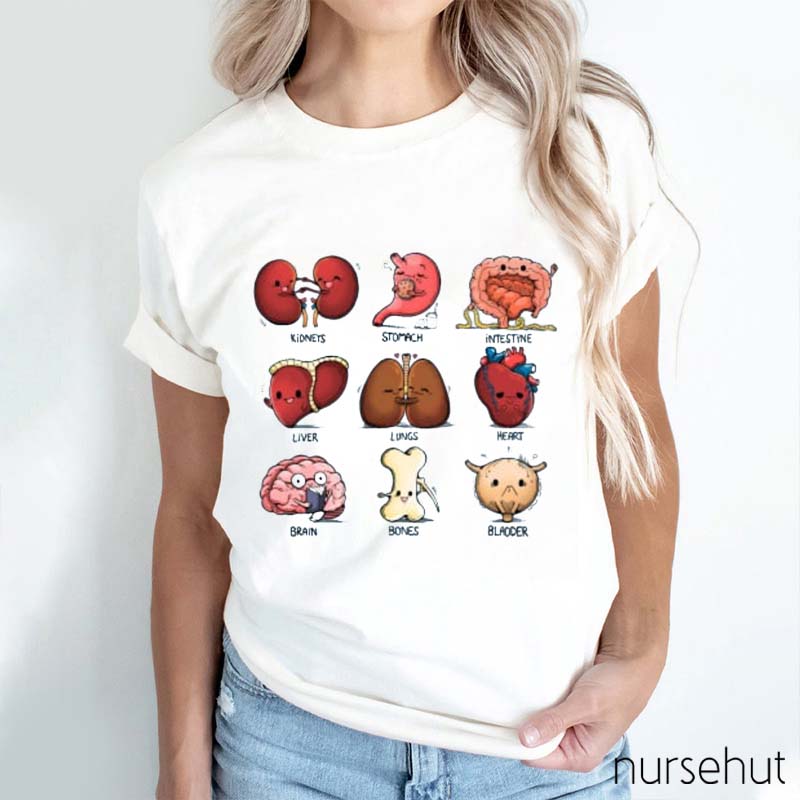 Cartoon Body Parts Nurse T-Shirt