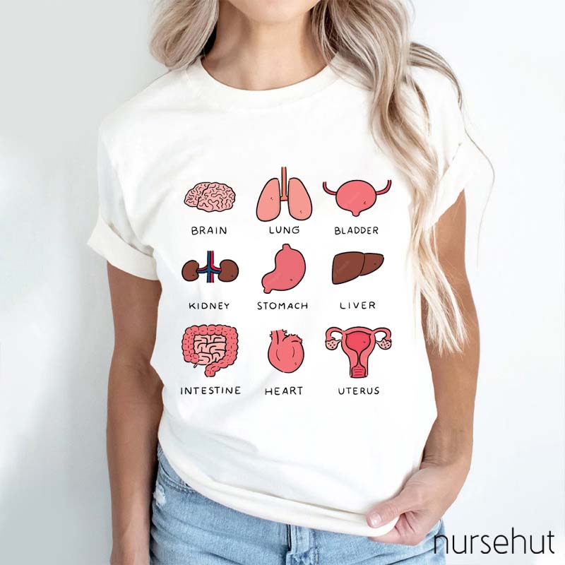 Cartoon Body Parts Nurse T-Shirt