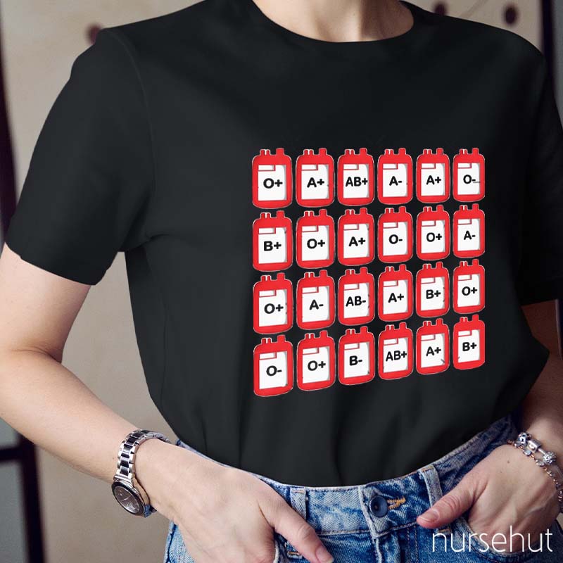 Various Blood Types Nurse T-Shirt