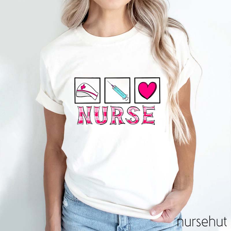 Nurse Cap Needle Tube Love Nurse T-Shirt