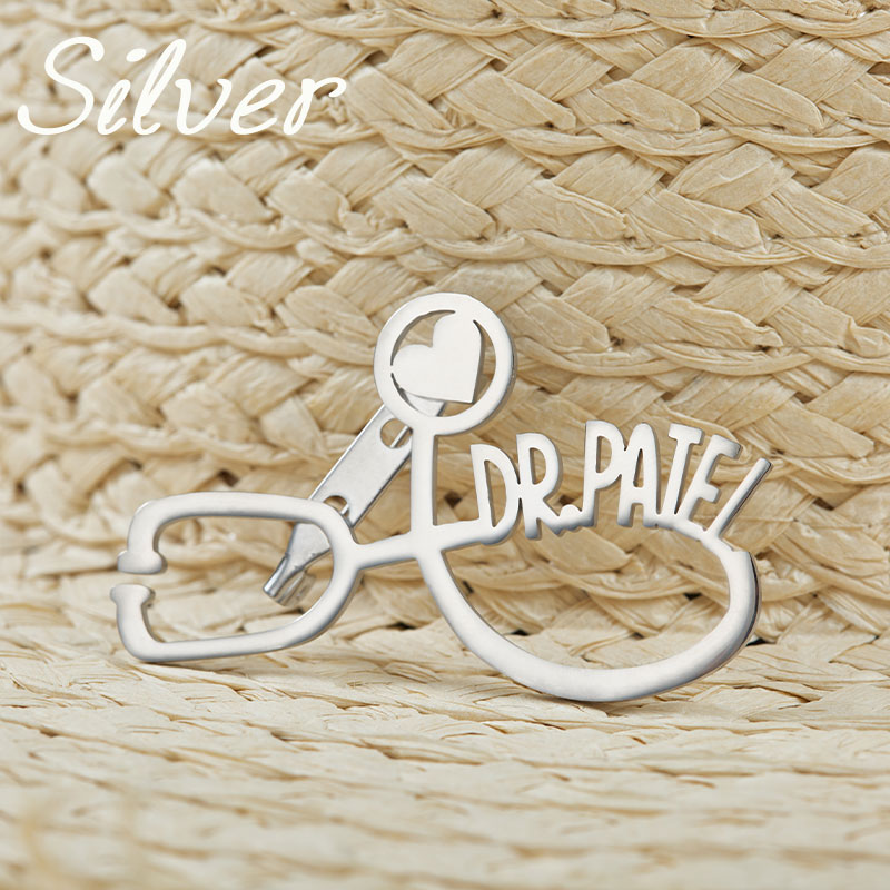 Personalized Name Stethoscope Nurse Pin