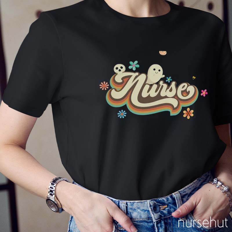 Rainbow Shade Flower Nurse T-Shirt