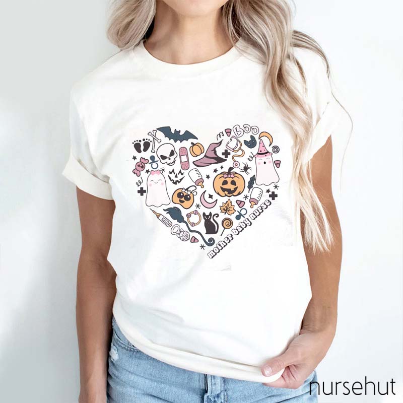 Mother Baby Halloween Crew Nurse T-Shirt