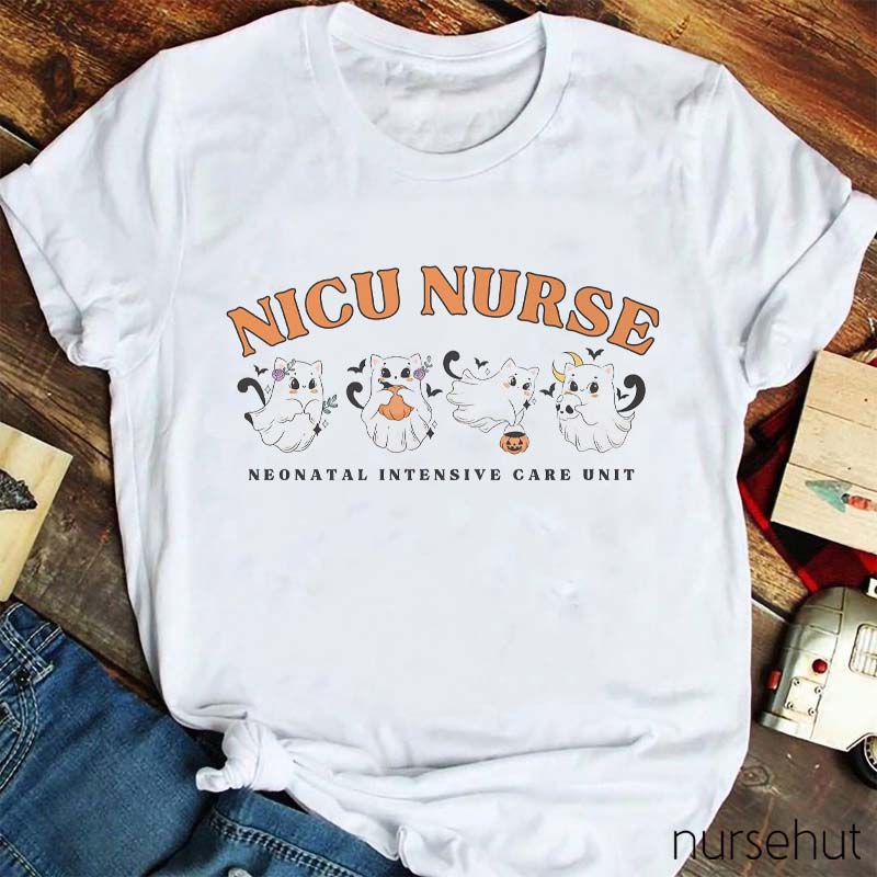 Halloween Cats Nurse T-Shirt