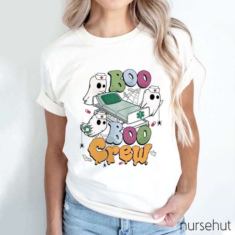 Cute Ghosts Boo Boo Crew Nurse T-Shirt