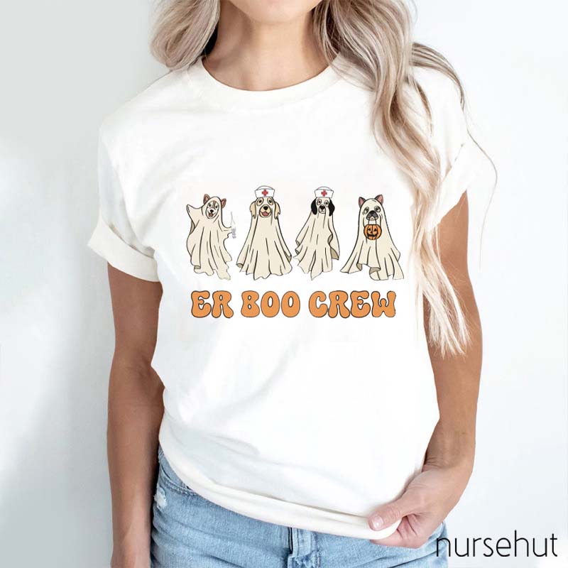 Halloween Dogs Boo Boo Crew Nurse T-Shirt