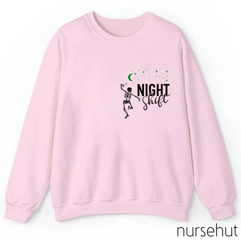 Night Shift The Dancing Skeleton Nurse Sweatshirt